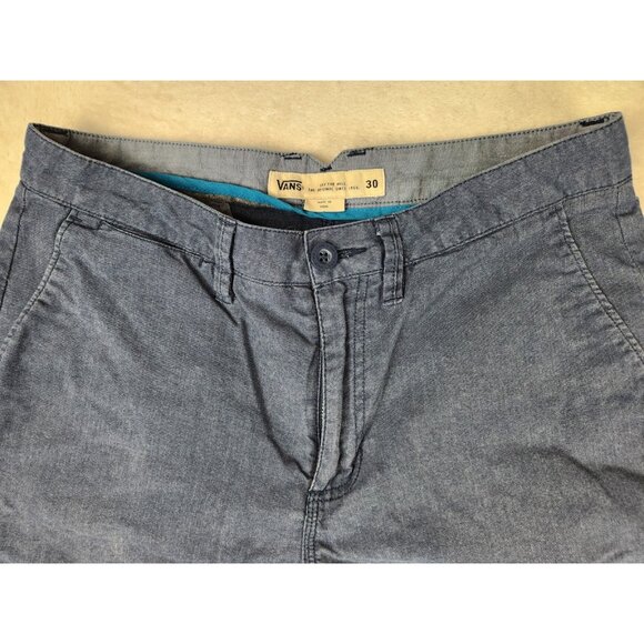 Vans Off the Wall Men's Shorts Navy Blue Size 30 Denim Skater Chino Logo - Picture 2 of 14